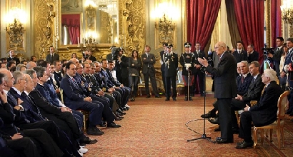 Gli Azzurri da Napolitano (Ansa), Foto Ansa Gli Azzurri da Napolitano (Ansa), Foto Ansa