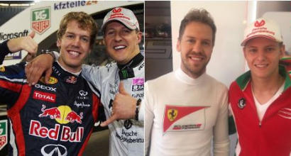 La storia si ripete: Vettel in gara con Schumacher