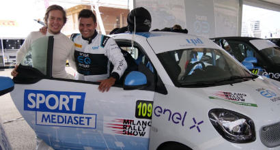Smart EQ fortwo e-cup, prima giornata movimentata al Milano Rally Show