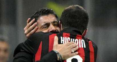 Gattuso: "Higuain lavora sodo e gioca. Il futuro sono cose sue, di suo fratello e di Leonardo"