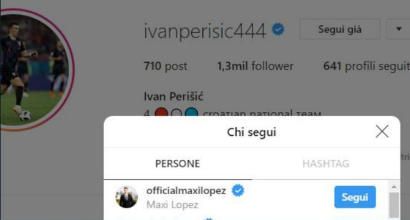 Inter, Perisic e Maxi Lopez diventano amici su Instagram: follow reciproco dopo il derby